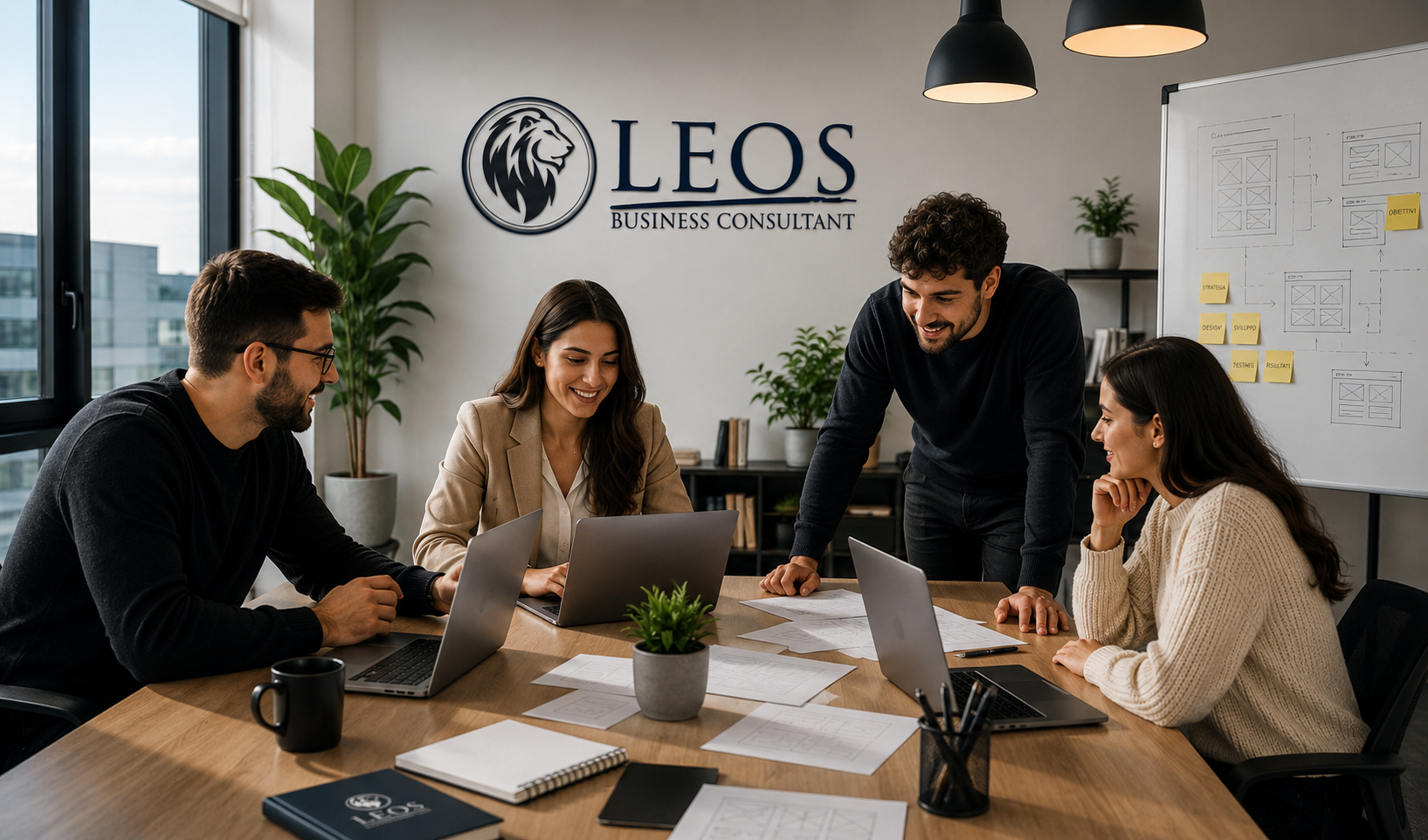 Team digitale al lavoro su strategia, design e sviluppo